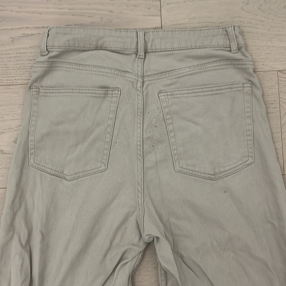 H&M Divided High Waisted Wide Leg Khaki Demin - Picture 3 of 4